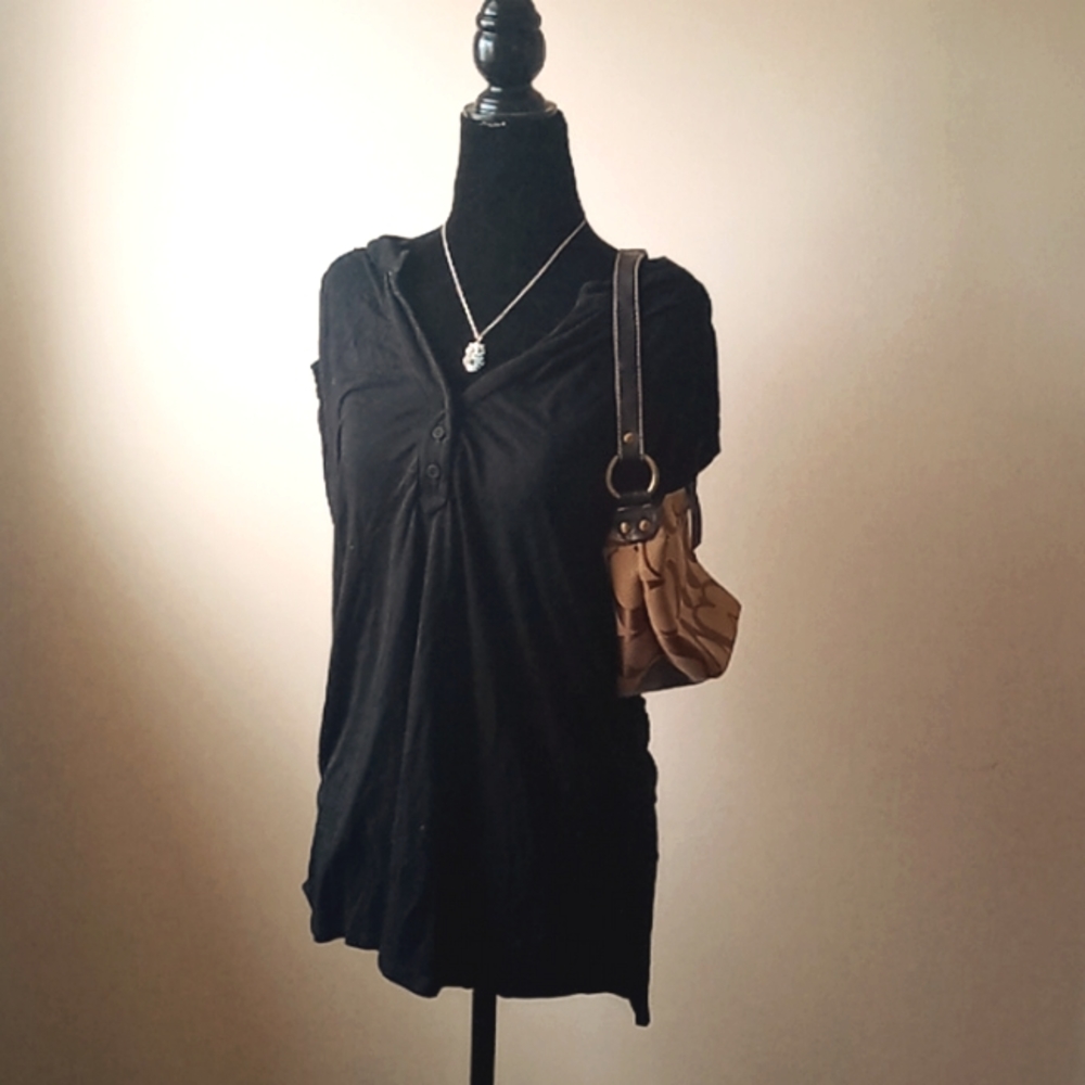 Black short sleeved blouse